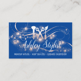 Makeup Artist Hair Salon Eyelash Royal Blue Ro Visitkort