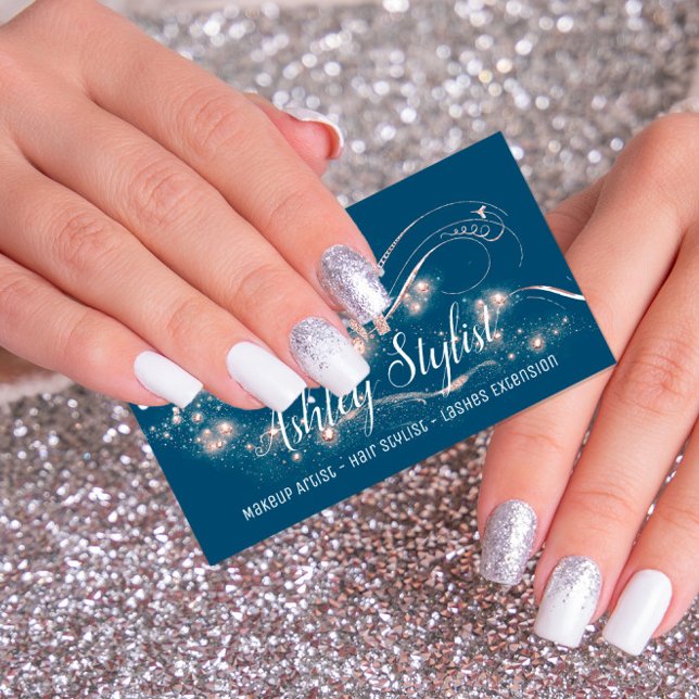 Makeup Artist Hair Salon Eyelash Smoky Blue Ro Visitkort (Skapare uppladdad)