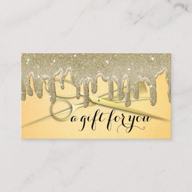 Makeup Artist Hair Salon Glitter Gift Card Visitkort (Framsida)