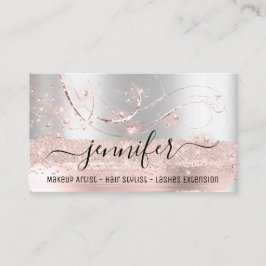 Makeup Artist Hair Salon Lash Extension Grått Visitkort