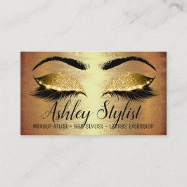 Makeup Artist Hair Salon Lash Extension Guld Lux Visitkort