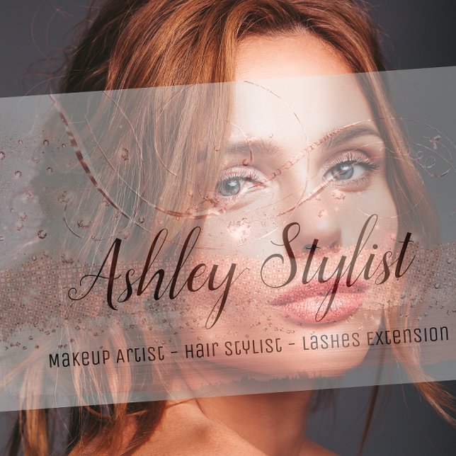 Makeup Artist Hair Salon Lash Extension Silver Visitkort (Makeup Artist Hair Salon Lash Extension Silver Business Card )