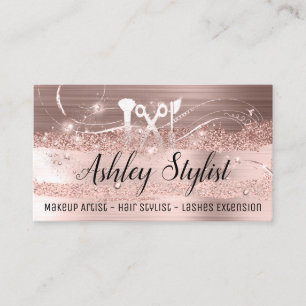 Makeup Artist Hair Salon Lash Logotyp Eyelash Ro Visitkort