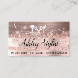 Makeup Artist Hair Salon Lash Logotyp Eyelash Ro Visitkort