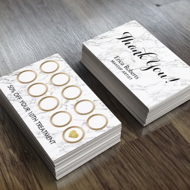 Makeup Artist Hair Salon Modern Marble Loyalty Lojalitetskort (Skapare uppladdad)