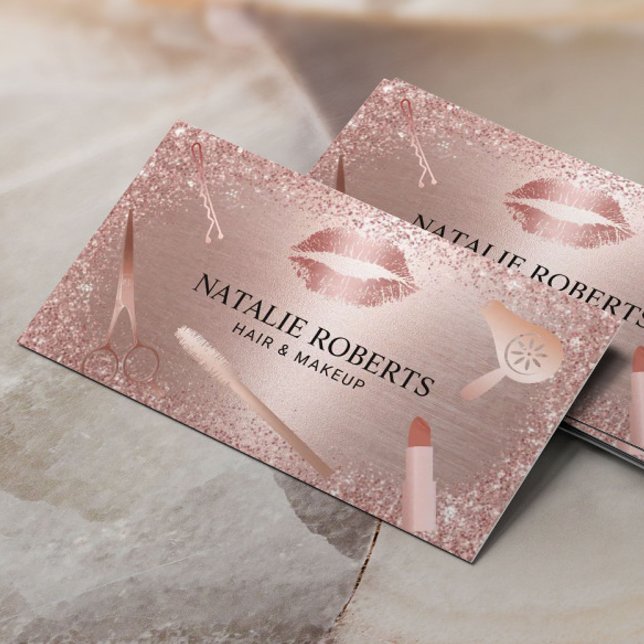Makeup Artist Hair Salon Ro Guld Möte Tidsbeställning Kort (Skapare uppladdad)