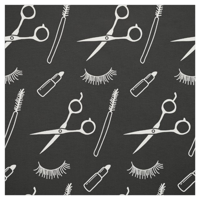 Makeup Artist Hair Stylist Cute Teckning Black Tyg (Provkarta)