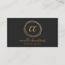 Makeup Artist Hair Stylist Guld Black Minimalist