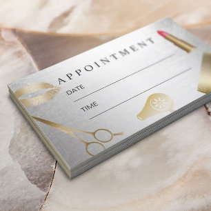 Makeup Artist Hair Stylist Guld Silver Möte Tidsbeställning Kort