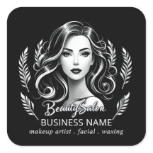 Makeup Artist Hair Stylist Modern Black White Guld