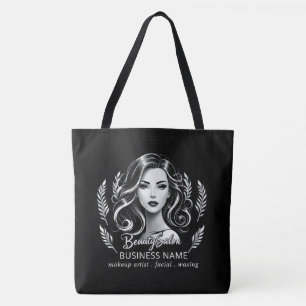 Makeup Artist Hair Stylist Modern Black White Guld Tygkasse