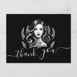 Makeup Artist Hair Stylist Modern Black White Guld Vykort