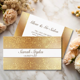 Makeup Artist Hair Stylist Ro Guld Glitter Stars Visitkort