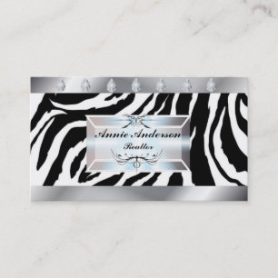 Makeup Artist Hair Stylist Salon Zebra tryck Visitkort