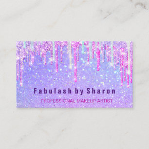 Makeup Artist Hairdresser Rosa Holograph Unicorn Visitkort