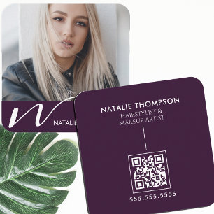 Makeup Artist Hairstylist Nagel Tech Beauty Salon Fyrkantigt Visitkort