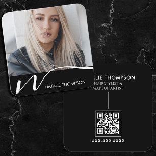 Makeup Artist Hairstylist Nagel Tech Beauty Salon Fyrkantigt Visitkort