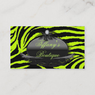 makeup-artist hårstylist Lime Green Zebra tryck Visitkort