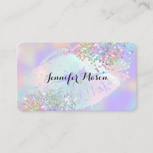 Makeup Artist HoloGraph Glitter Läppar Lila Visitkort