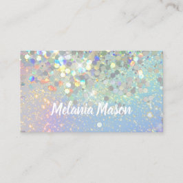 Makeup Artist HoloGraph Glitter QR-kod blå Visitkort