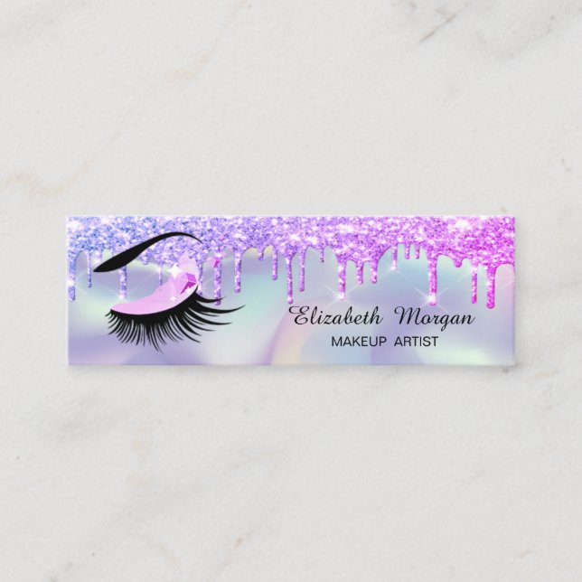 Makeup Artist, HoloGraph Lash Glitter Drives Mini Visitkort (Framsida)