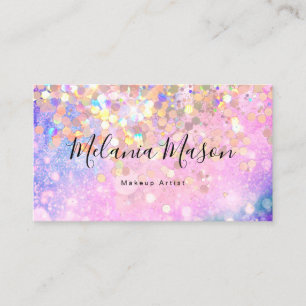 Makeup Artist HoloGraph Sparkly Glitter QR-kod Visitkort
