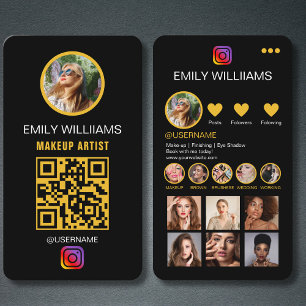 Makeup Artist Influencer Photo Social Media QRCode Visitkort