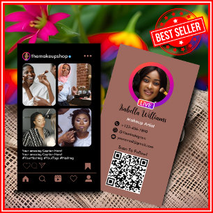 Makeup Artist Instagram POST Terracotta QR-kod Visitkort