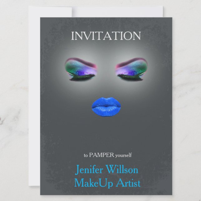 Makeup Artist Invitation Inbjudningar (Framsida)
