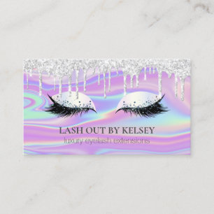 Makeup Artist Iridescent Lash Silver Glitter Drift Visitkort