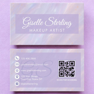 Makeup Artist Iridescent Pastel Opal HoloGrapal Visitkort