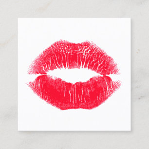 Makeup Artist Kiss Kissing Läppar Fyrkantigt Visitkort