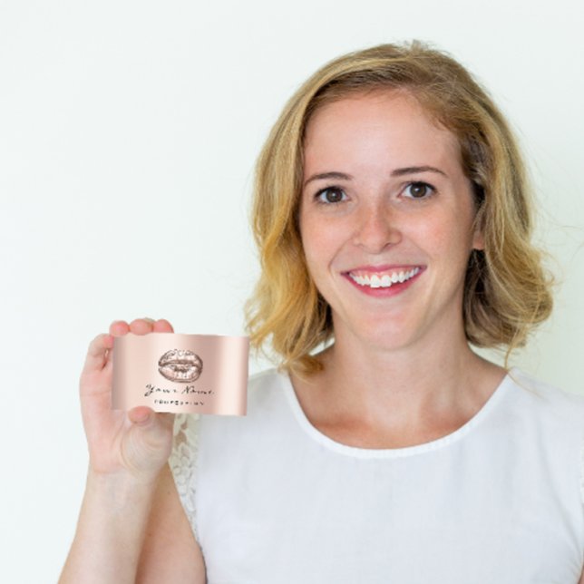 Makeup Artist Kiss Läppar Ro Rosa Beauty Surgery Visitkort (Skapare uppladdad)