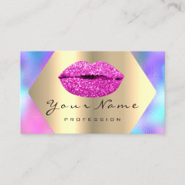 Makeup Artist Kiss LÄPPAR Rosa Guld Holography Visitkort