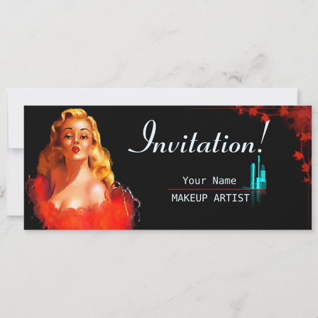 Makeup-artist - kort, inbjudan, Inbjudan (Framsida)