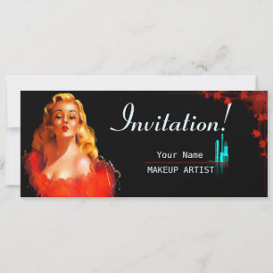 Makeup-artist - kort, inbjudan, Inbjudan