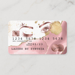 Makeup artist Kredit Card formaterad Rosa Agate Visitkort