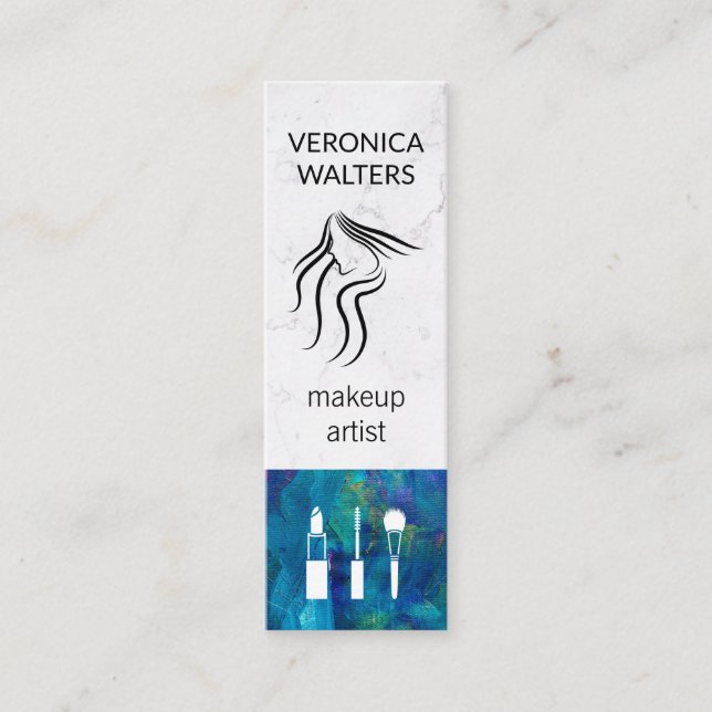 Makeup Artist | Kvinnlig skönhet | Makeup Verktyg Mini Visitkort (Framsida)
