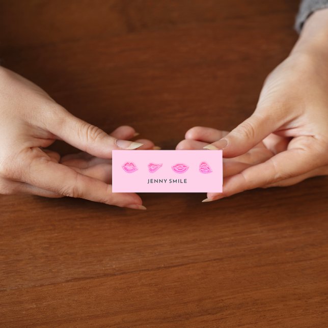 Makeup Artist Läppar Nurse Cosmetic Injector Qr Co Mini Visitkort (Makeup Artist Lips Nurse Cosmetic Injector Qr Code Mini Business Card)