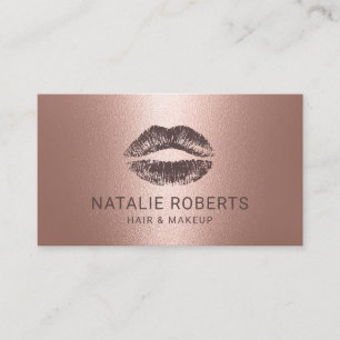Makeup Artist Läppar Ro Guld Salon Visitkort