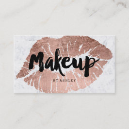 Makeup artist läppar ro guld typography marble visitkort
