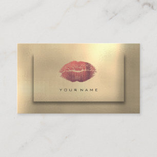 Makeup Artist Läppar Sepia Guld Burgundy Beauty Lu Visitkort