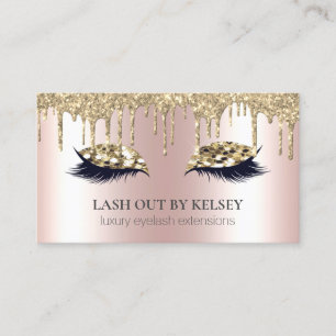 Makeup Artist Lash 14k Guld Glitter Lids + Drips Visitkort