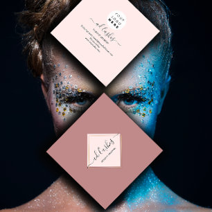 Makeup Artist Lash Beauty Beautique Logotyp Ro Fyrkantigt Visitkort