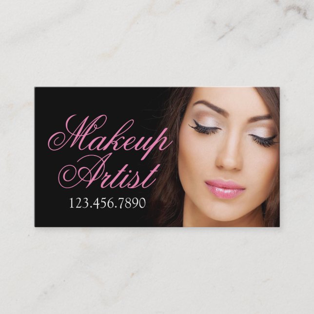 Makeup Artist Lash Beauty Cosmetology Salon Visitkort (Framsida)