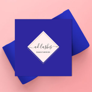 Makeup Artist Lash Beauty Studio Rosa Blue Fyrkantigt Visitkort