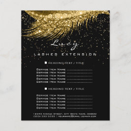 Makeup Artist Lash Black 2 Pages Pris List Guld Flygblad