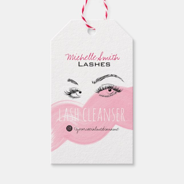 Makeup Artist Lash Brow Rosa Lash Cleanser Pris Presentetikett (Framsidan)