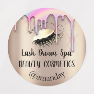 Makeup Artist Lash Brows Anpassningsbar Logotyp Gu Klistermärke