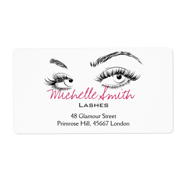 Makeup Artist Lash Brows Black and White Simple Fraktsedel (Framsidan)